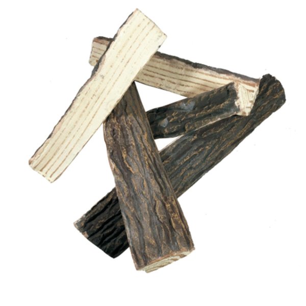 Keramisch brandhout in gespleten houtlook
