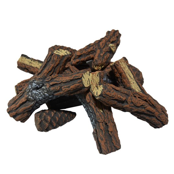Keramisch brandhout in dennenhoutlook