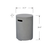 Gasfles cover voor 11 kg gasfles in betonlook, rond