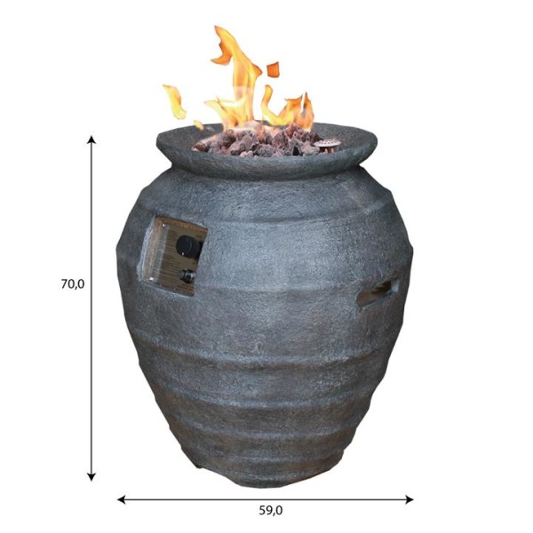 Feuerstelle Katla antike Keramik-Optik anthrazit