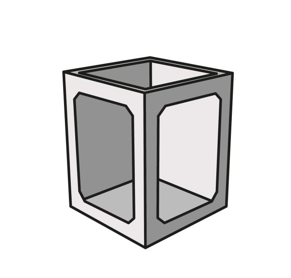 Keuken element Module 6 van GRC hoekmodule B72,1 x T72,1 x H90 cm
